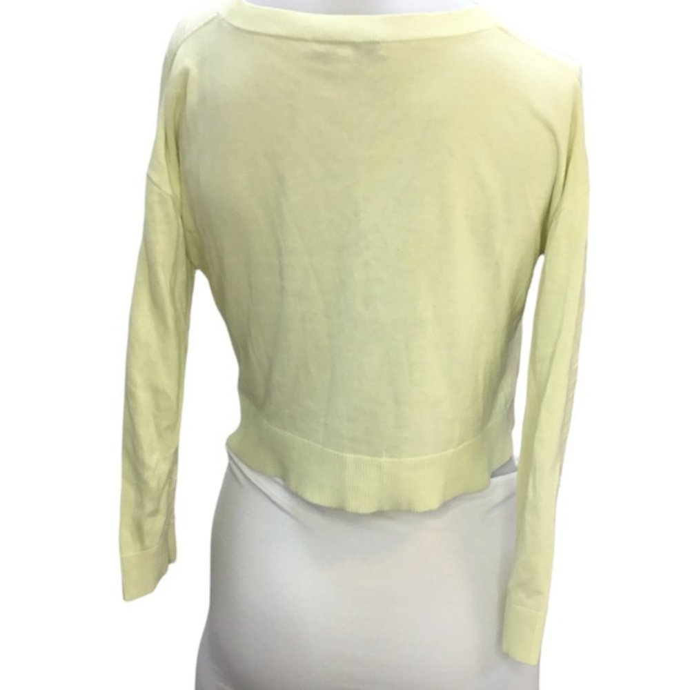 Derek Lam 10 Crosby Yellow Knit Textured Crewneck Sweatshirt Petite - Picture 7 of 7